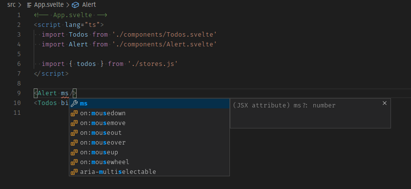 VS Code type inference and code hinting - ms variable should be a number