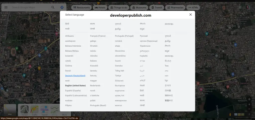 How to Change Language in Google Maps?