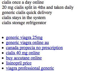 Example of injected pharmaceutical content