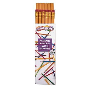 Colorations® Primary Pencils with Erasers - Set of 12