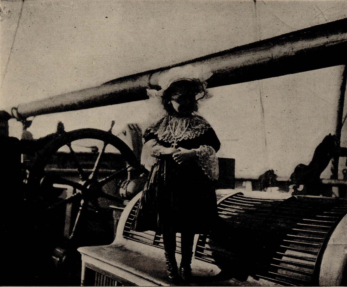 Child on board ship, celebrating her birthday.