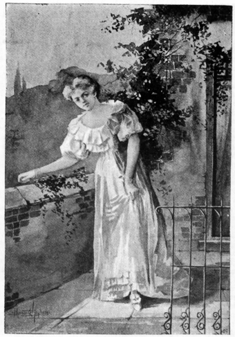 young woman standing on a balcony or terrace