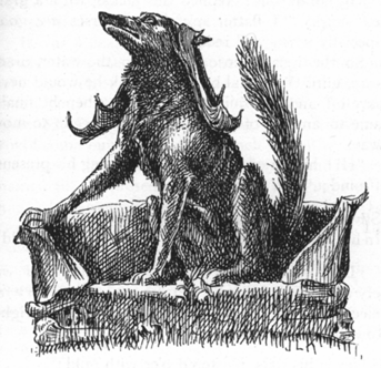 jackal seated on a dais