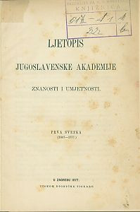 Ljetopis Jugoslavenske akademije znanosti i umjetnosti : za godinu ...