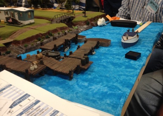 the "facilitators" steam towards the dock