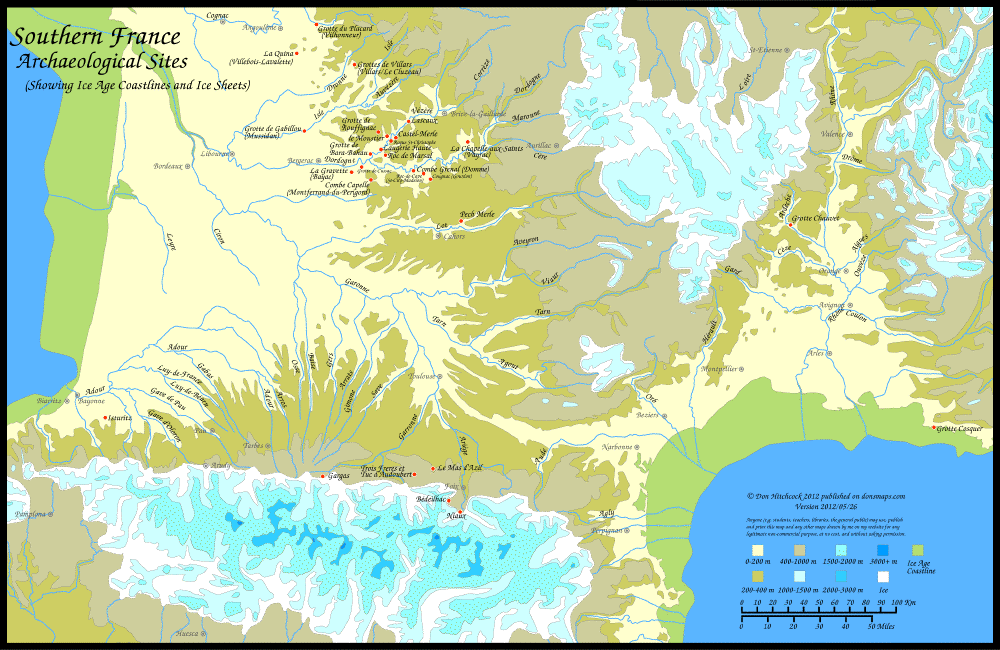 map of sites in southern France