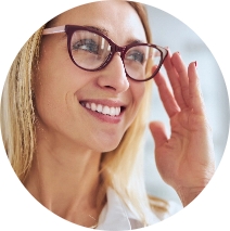 Woman with new glasses