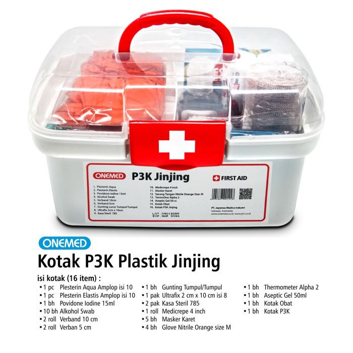 Jual Kotak P3K Lengkap Dengan Isinya / First Aid Kit Lengkap P3k Onemed ...