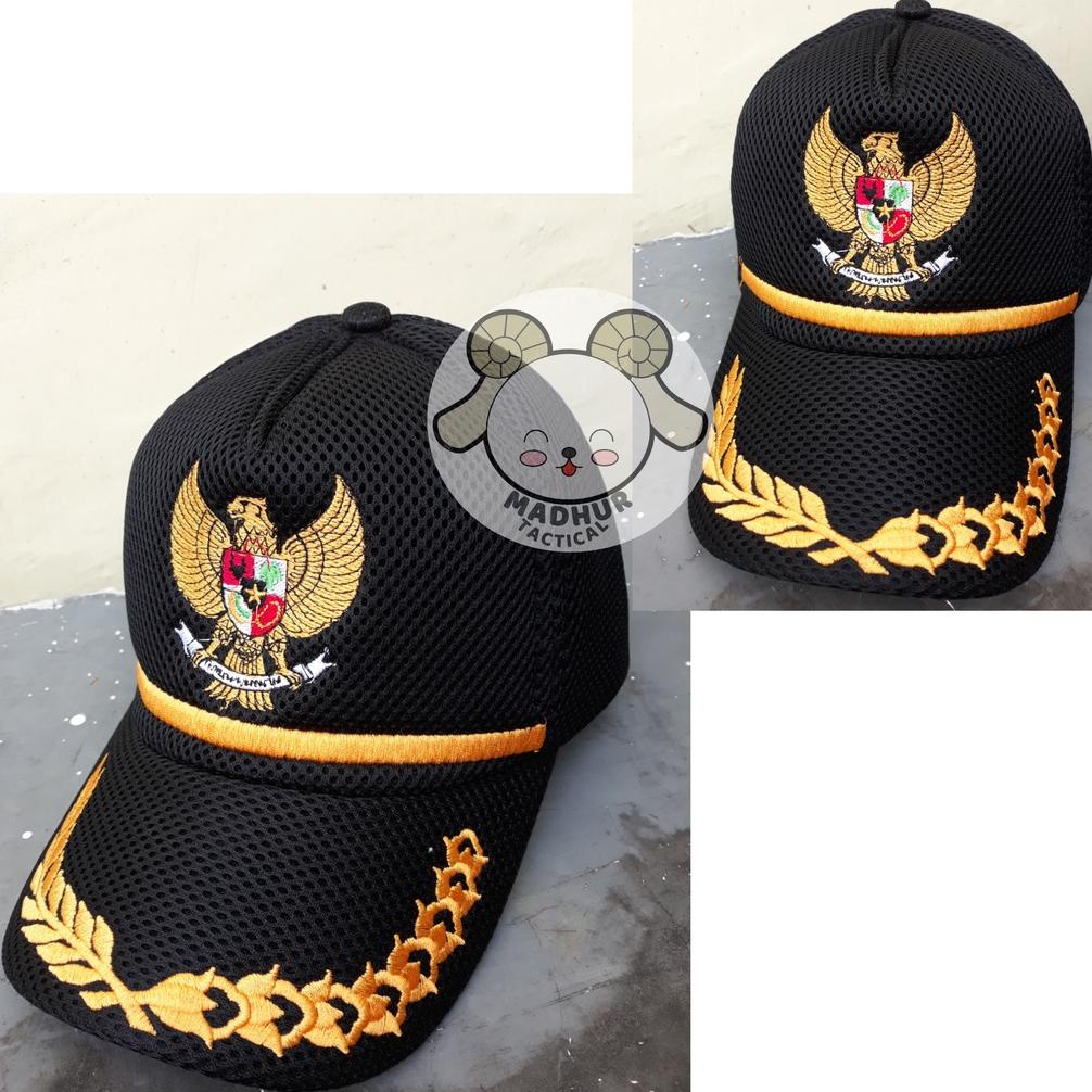 Jual HER199 Topi Garuda Padi Kapas Topi Lapangan CAMAT BUPATI ASN ...