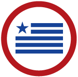 circle icon with the American flag inside