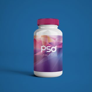 Plastic Pill Bottle Mockup Free PSD