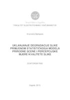 prikaz prve stranice dokumenta Uklanjanje degradacije slike primjenom statističkog modela prirodne scene i percepcijske mjere kvalitete slike 