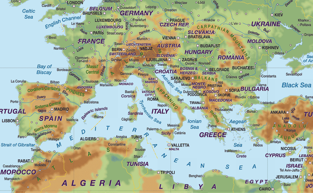 Political Map Of Southern Europe - United States Map