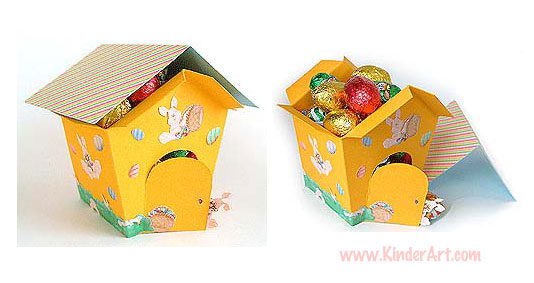 free paper box and bag templates easter egg house