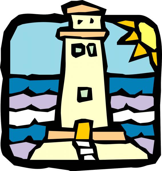 lighthouse tower water sun  svg vector cut file