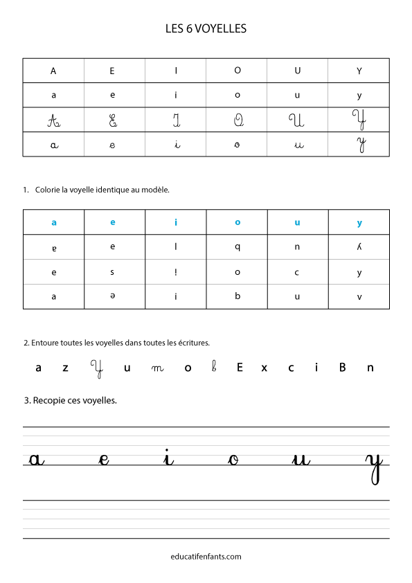 Les voyelles, CP - Jeux éducatifs gratuits en ligne