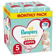 Püksmähkmed PAMPERS Premium Monthly Pack suurus 5, 12-17 kg, 102 tk hind ja info | Mähkmed | kaup24.ee