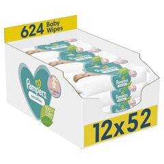 Niisked salvrätikud Pampers Wipes Sensitive 52x12 tk hind ja info | Niisked salvrätikud | kaup24.ee