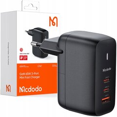 Sülearvuti, mobiiltelefoni laadija, Mcdodo GaN 3.0 Kiirlaadimine, USB-C PD USB-A 65W CH-0291 hind ja info | Auto akulaadijad | kaup24.ee