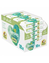 Niisked Beebisalvrätid Pampers Harmonie Coco Wipes, 18 pakki, 756 tk hind ja info | Niisked salvrätikud | kaup24.ee