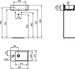 Valamu Ideal Standard Strada, 45x27 cm, K081701 цена и информация | Раковины | kaup24.ee