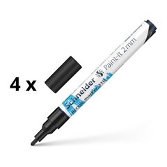 Akrüülmarker Schneider Paint-it 310, 2 mm, must sp. pakis 4 tk. hind ja info | Kirjutusvahendid | kaup24.ee