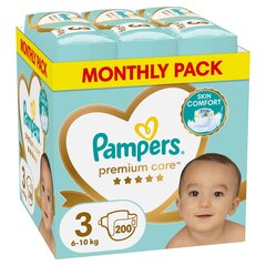 Mähkmed Pampers Premium Care 3 (6-10 kg), 200 tk hind ja info | Mähkmed | kaup24.ee