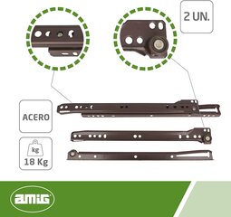 Juhikud sahtlile 16, 400*37mm, valge, 2 tk. hind ja info | Muud mööblitarvikud | kaup24.ee