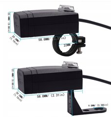 USB laadija mootorrattale, kahe pesaga, 1 tk. hind ja info | Moto aksessuaarid | kaup24.ee