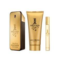 Kosmeetikakomplekt Paco Rabanne 1 Million meestele: tualettvesi EDT, 100 ml + dušigeel, 100 ml + tualettvesi EDT, 10 ml hind ja info | Dušigeelid, õlid | kaup24.ee