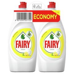 Fairy Nõudepesuvahend Lemon, 2 x 900ml hind ja info | Nõudepesuvahendid | kaup24.ee