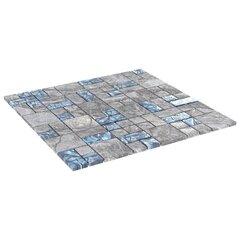 vidaXL mosaiikplaadid 22 tk hall sinine 30 x 30 cm klaas hind ja info | Seinaplaadid | kaup24.ee