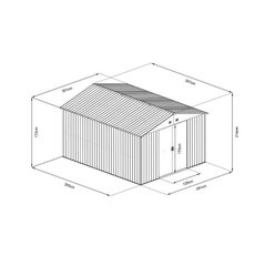 Aiakuur Hecht 12X10 Plus, hall hind ja info | Kuurid ja aiamajad | kaup24.ee