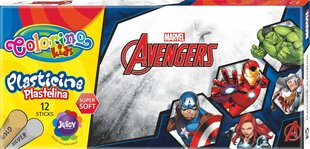 Plastiliin Colorino Marvel Avengers, 12 värvi (hõbedane ja kuldne) hind ja info | Kunstitarbed, voolimise tarvikud | kaup24.ee