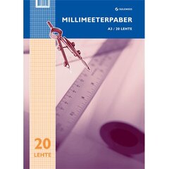 Millimeeterpaber A3, 20 lehte liimplokk hind ja info | Vihikud, märkmikud ja paberikaubad | kaup24.ee