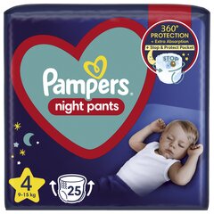 Подгузники-трусики Pampers Night Pants VP S4 25 шт. цена и информация | Пеленки | kaup24.ee