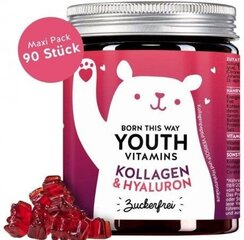 Bears with Benefits Youth Vitamins резиновые мишки без сахара с коллагеном и гиалуроновой кислотой 90 шт. цена и информация | Витамины, пищевые добавки, препараты для красоты | kaup24.ee