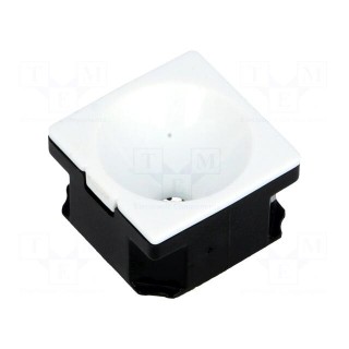 LED lens | square | transparent | 71° | Colour: black | H: 13.1mm