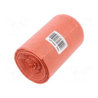 Trash bags | LDPE | Colour: red | 50pcs | 35l