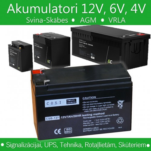 12V un 6V akumulatori AGM