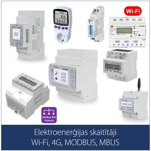 Elektroenerģijas skaitītāji Wi-Fi, 4G, MODBUS, MBUS