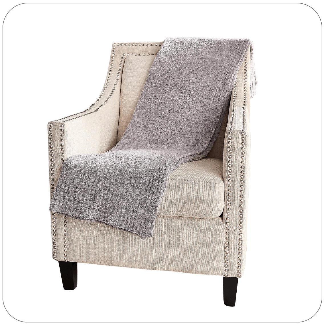 Barefoot Dreams, CozyChic Stacked Rib Border Blanket $145
