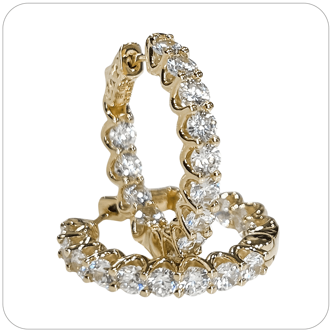 Diamonique, Brilliant Cut Inside-Out Hoop Earrings $85