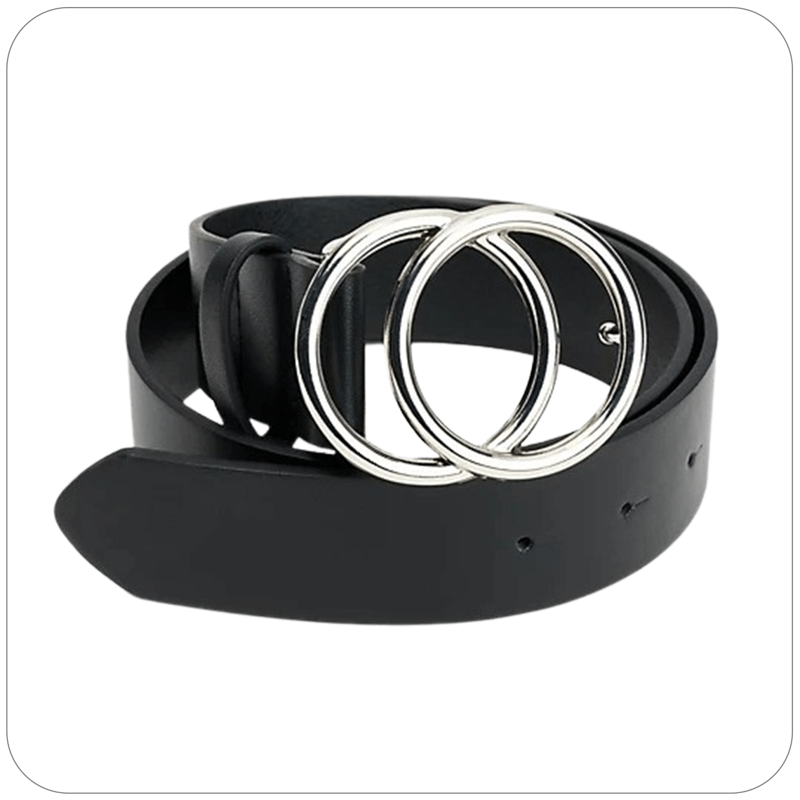 Susan Graver, Faux Leather Double Ring Closure Belt $37