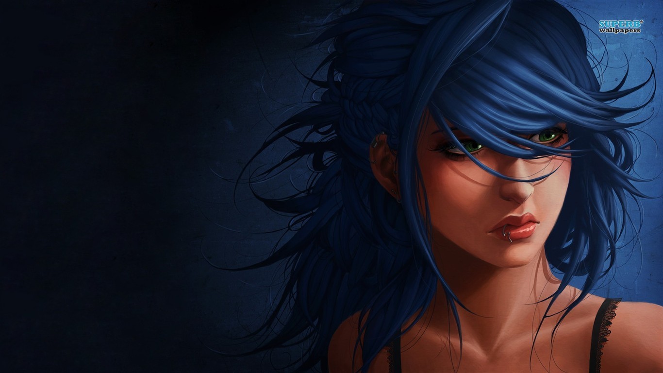 Blue Anime Hair Texture