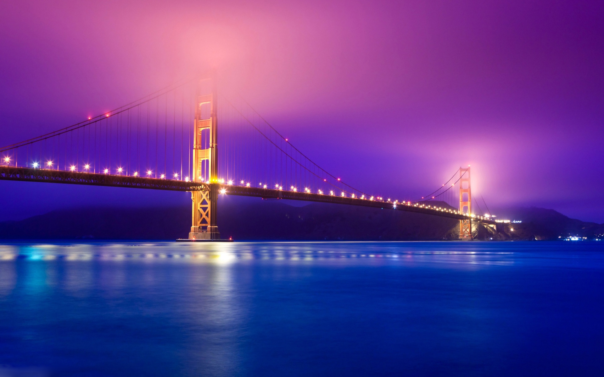 San Francisco Bridge Night Lights