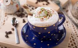 Cappuccino Coffee Cream Cup Blue