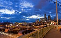 ... clouds cityscapes bridges buildings detroit skyscrapers roads long ...