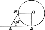 Illustration of circle with quadrant and 60 degree arc.