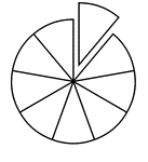 A circle divided into ninths with one ninth separated.